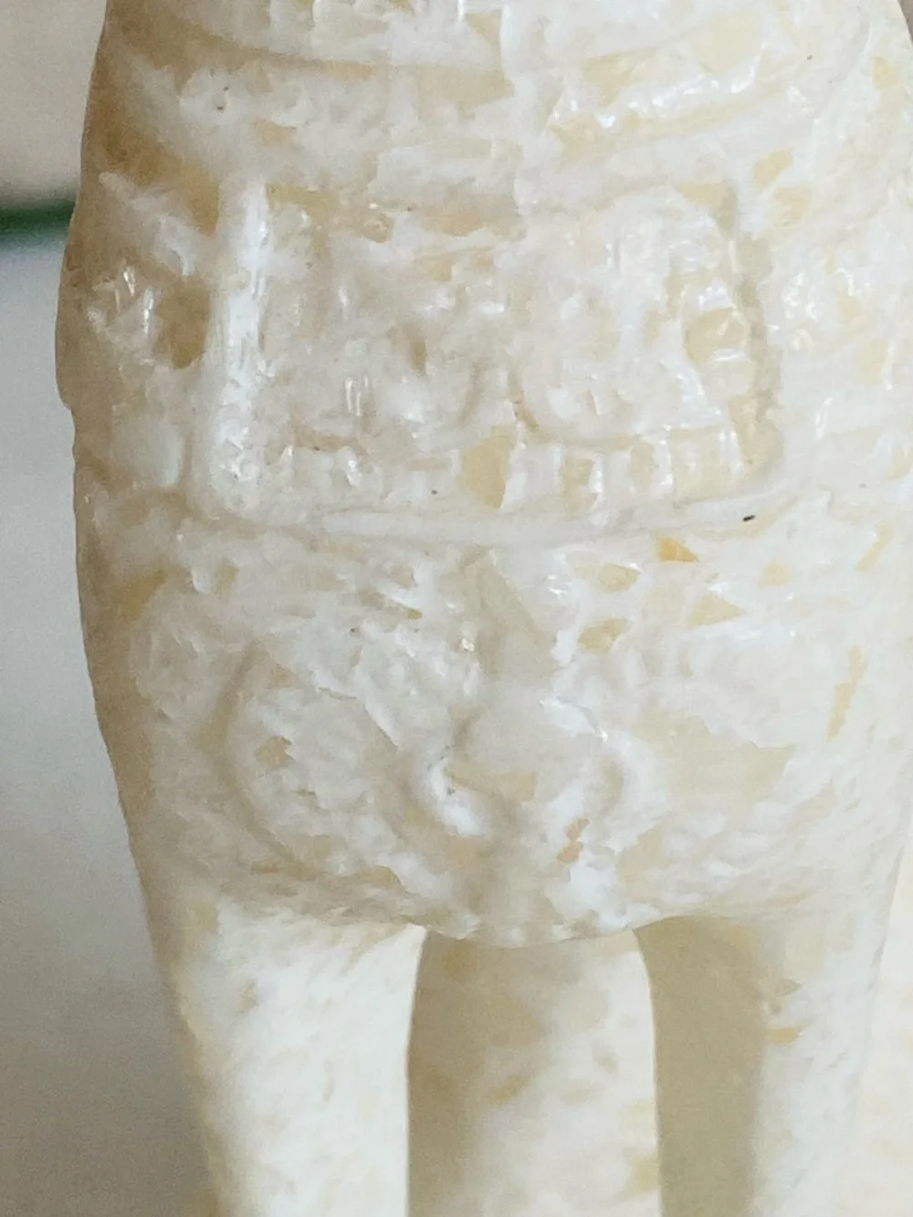 Vtg Egyptian Bastet Cat Figurine Statue Alabaster White Stone Souvenir 5”